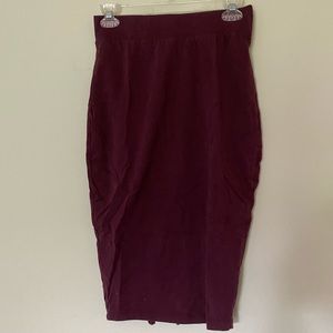 Burgundy pencil skirt!